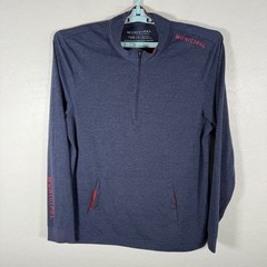 Municipal Sport Utility Gear 1/4 Zip Pullover Mens Large Blue Red Active Pockets