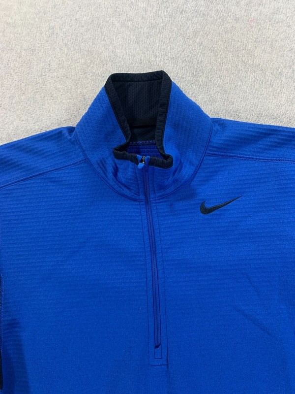 Nike Therma Fit Half Zip Athletic Pullover Shirt (Men's Small) Blue gallery