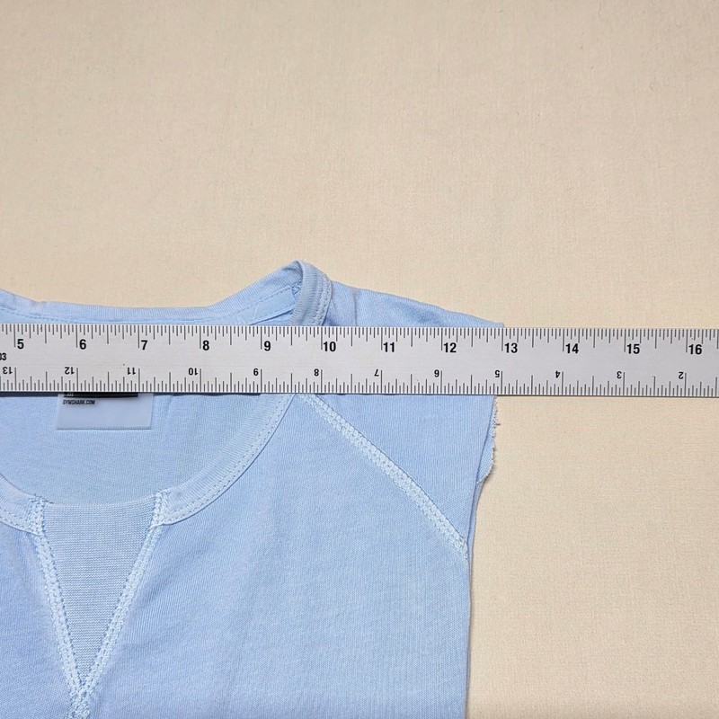 Gymshark Men's Light Blue Sleeveless Athletic Training Long-Tank Size Medium gallery