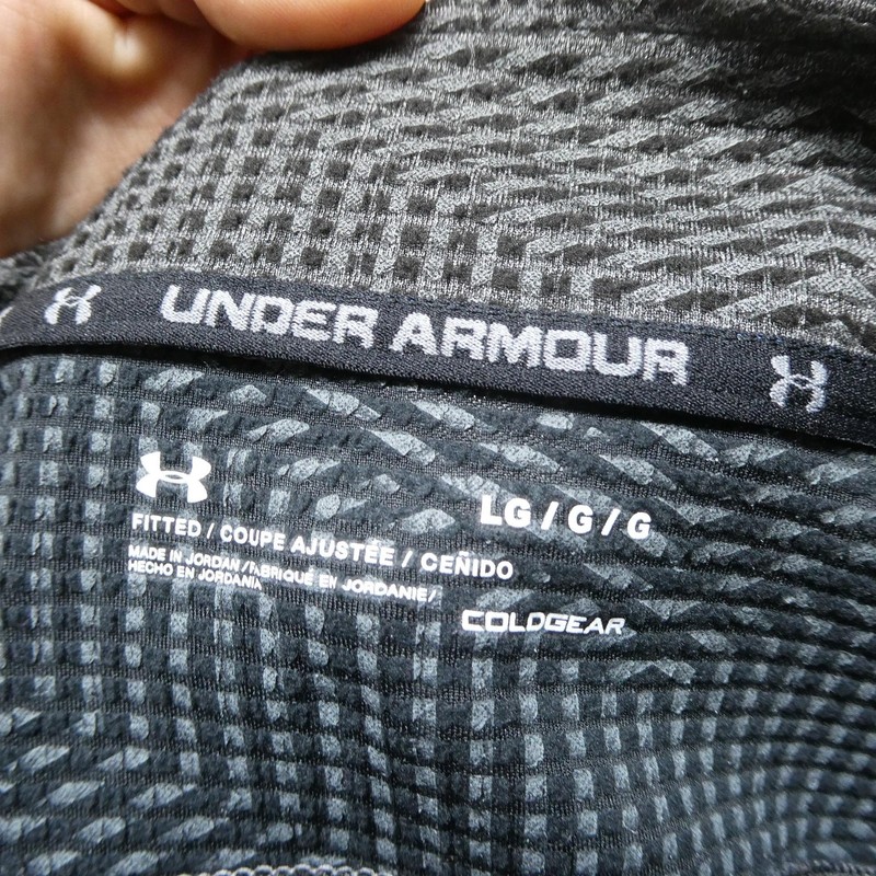 Under Armour ColdGear Pullover Mens Large Gray 1/4 Zip Long Sleeve Fitted Top gallery