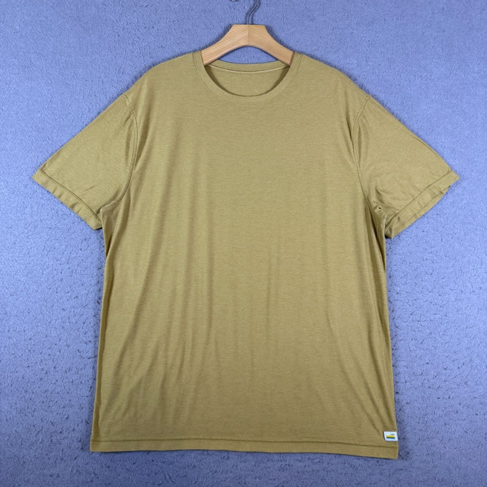 Vuori Strato Tech Tee Men's Size XL Mustard Yellow Performance Stretch Gym V126