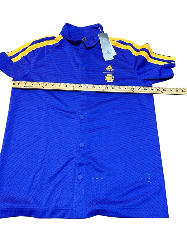 NWT Adidas X Eric Emanuel Men’s Medium Hoops Summer Essentials Snap Shooter Tee gallery