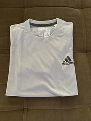 Adidas Ultimate Tee light Gray, Short Sleeve Pullover Crew Neck T SHIRT 2XS