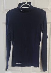 Under Armour ColdGear Mock Compression Shirt Mens M Navy Long Sleeve Base Layer