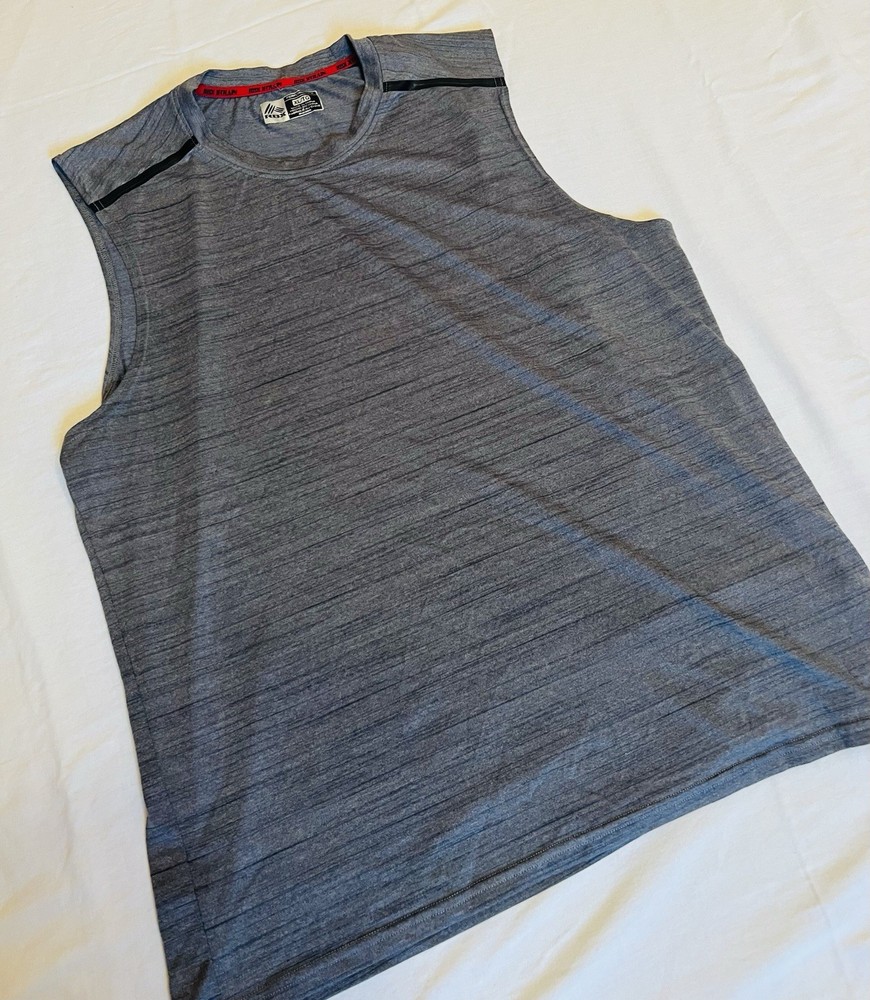 RBX X-Train Men's Big & Tall Sleeveless Tank Top Gray XLT Lightweight Polyester