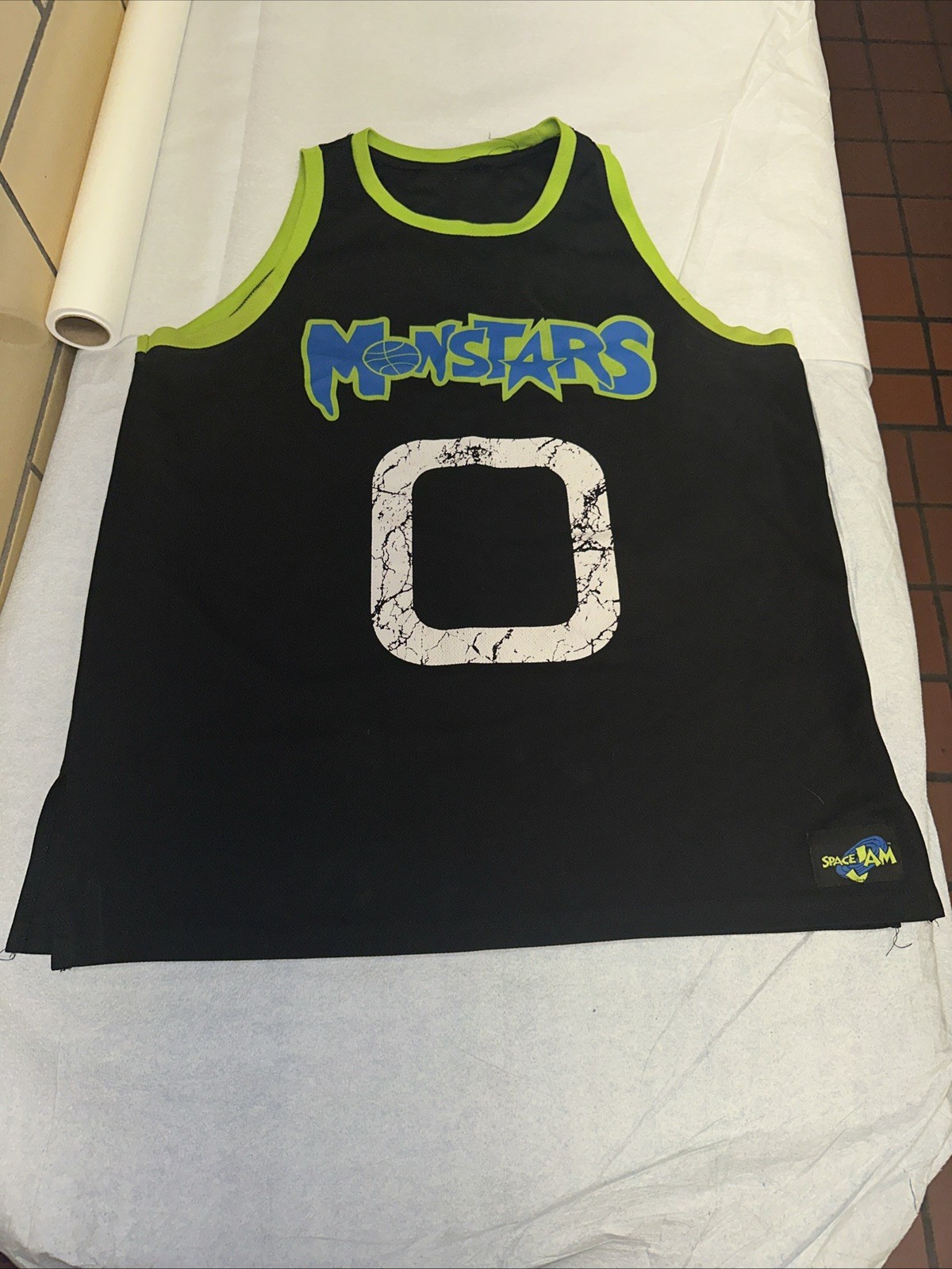 Space Jam Monstars Sleeveless Basketball Jersey Black Adult Large Black Green 0 gallery