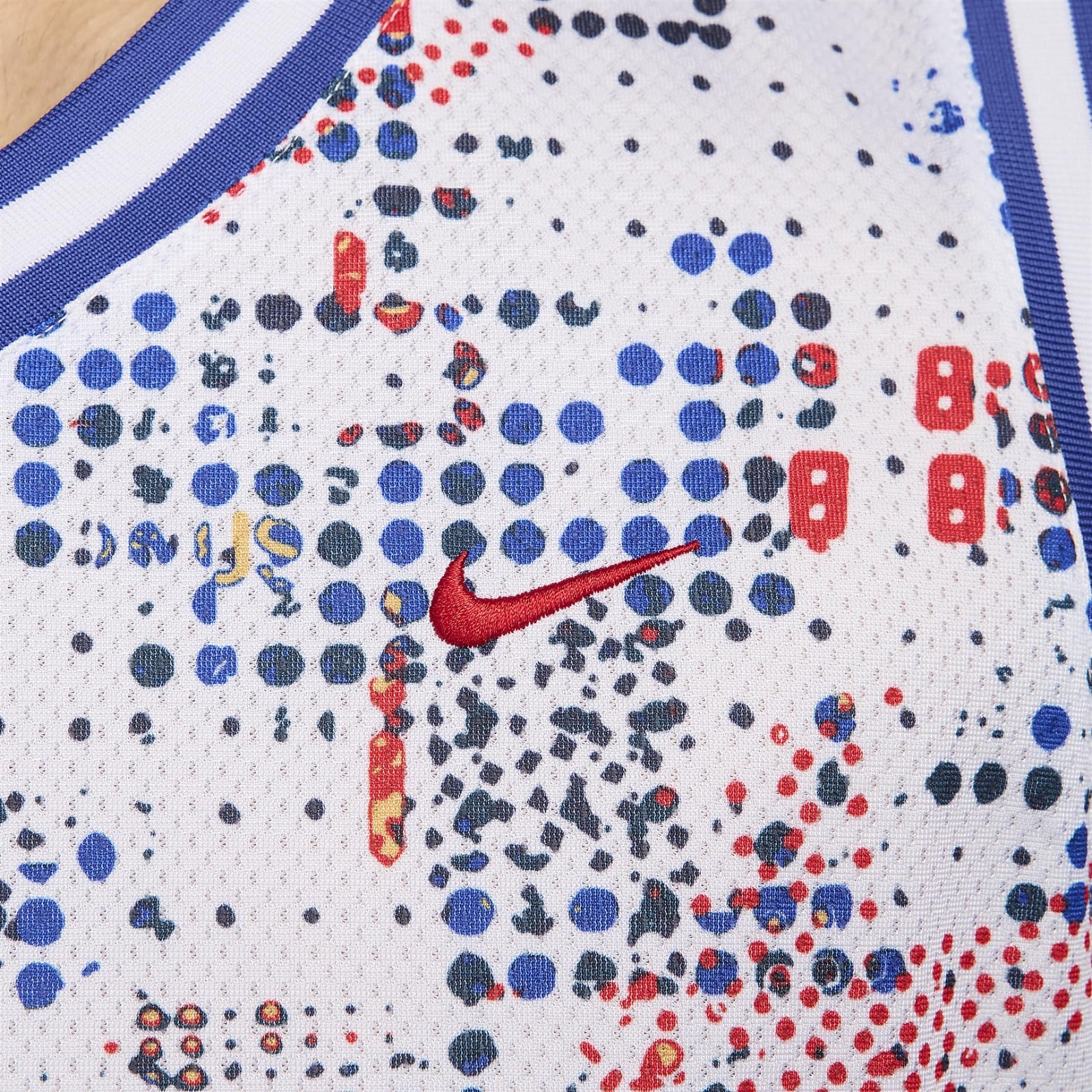 Nike DNA Men's Dri-FIT Basketball Jersey White Red Blue Size XXL 2XL FZ0690-100 gallery