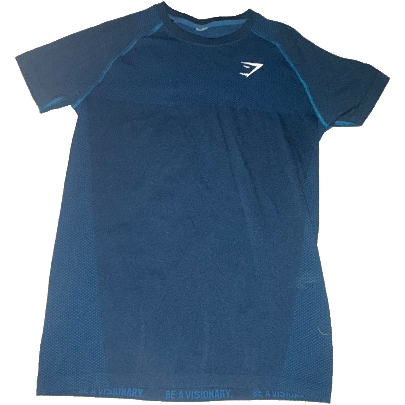 Gymshark Shirt Men Medium Blue OG Phantom Seamless Compression David Laid Gym gallery