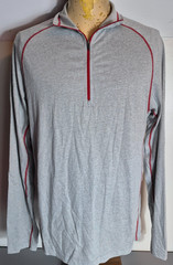 Cloudveil 1/4 Zip Pullover Mens Large Gray Lightweight Cotton Poly Blend