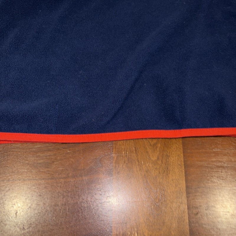 Lands' End Fleece Pullover Top Shirt Soft Stretch Teal Navy Orange Men's Size L gallery