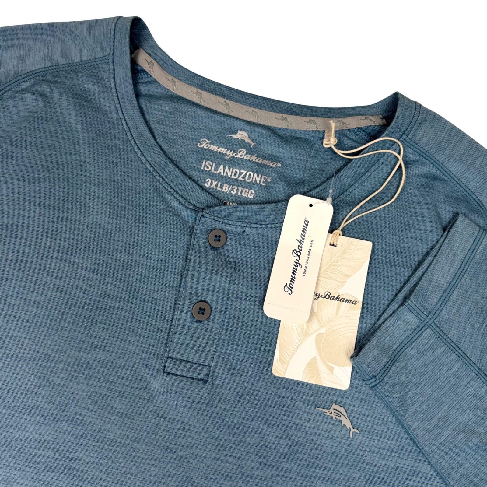 NWT Tommy Bahama IslandZone Sandrunner Henley UPF 30 Mens 3XLB Blue Gorpcore gallery
