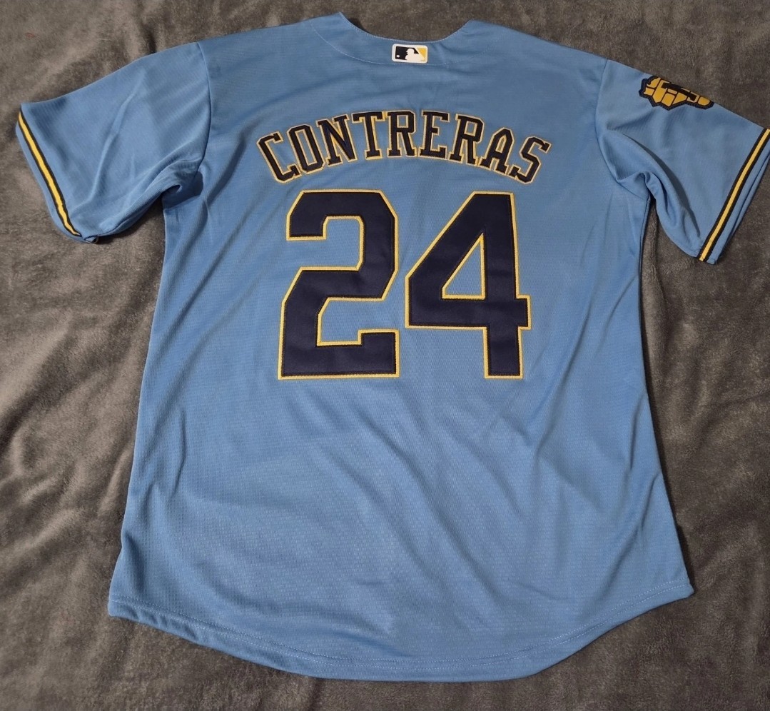 Fast Free Shipping XXXL 3X William Contreras Milwaukee Brewers Stitched Jersey gallery