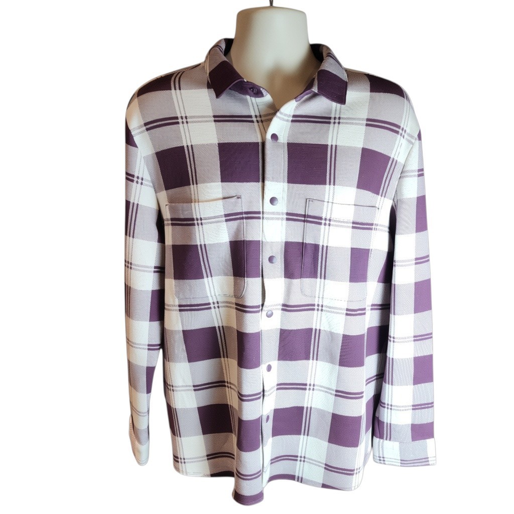 All In Motion Mens Shacket Shirt Jacket XL Regular Red Plaid Snap Button Flannel gallery