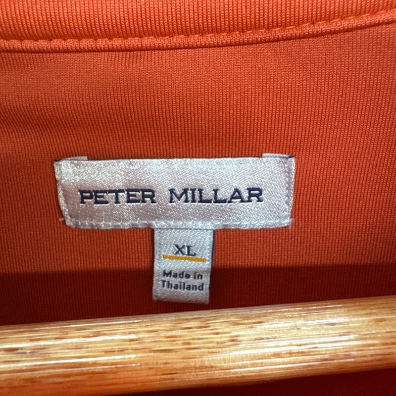 Peter Millar Forge Performance Pullover XL Orange 1/4 Zip Stretch Pocket Golf gallery