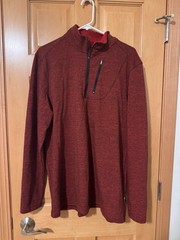 Swiss+Tech Men’s Red 1/4 Zip Pullover Long Sleeve Mock Neck Top Size XL