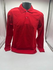 Jerzees Mens Spotshield Long Sleeve Jersey Polo Shirt 437ML True Red Size Small