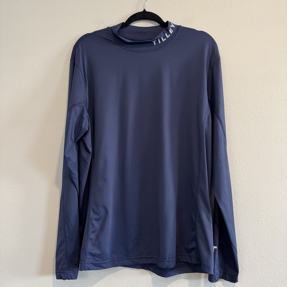 Tilley Long Sleeve Pullover Shirt UPF 50 Compression Mock Neck Nylon L