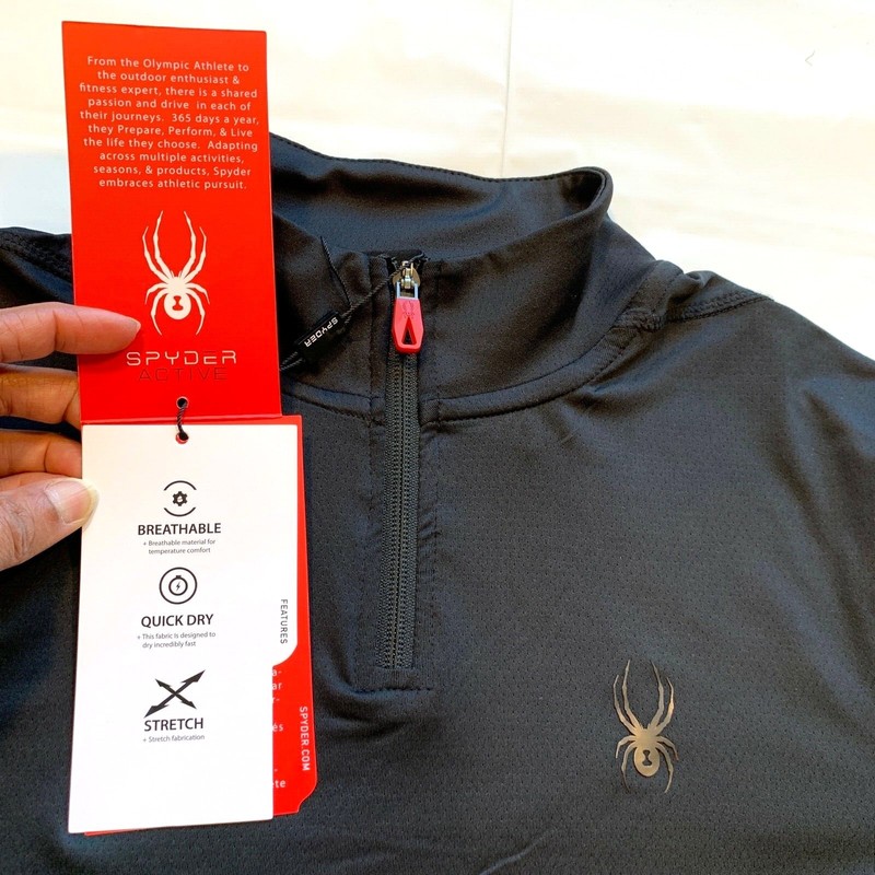 NWT Spyder Active ProWEB Mesh Pullover Mens Medium 1/4 Zip Perforated Stretch gallery