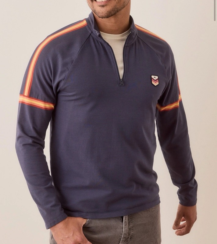 Marine Layer Archive 1/4 Zip Pullover Mens Size XXL Blue Stripe Very Soft NWT gallery