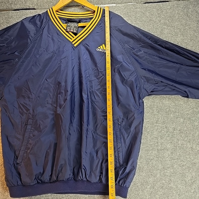 Adidas Pullover Windbreaker Jacket With Zipping Pockets Men's Size Large gallery