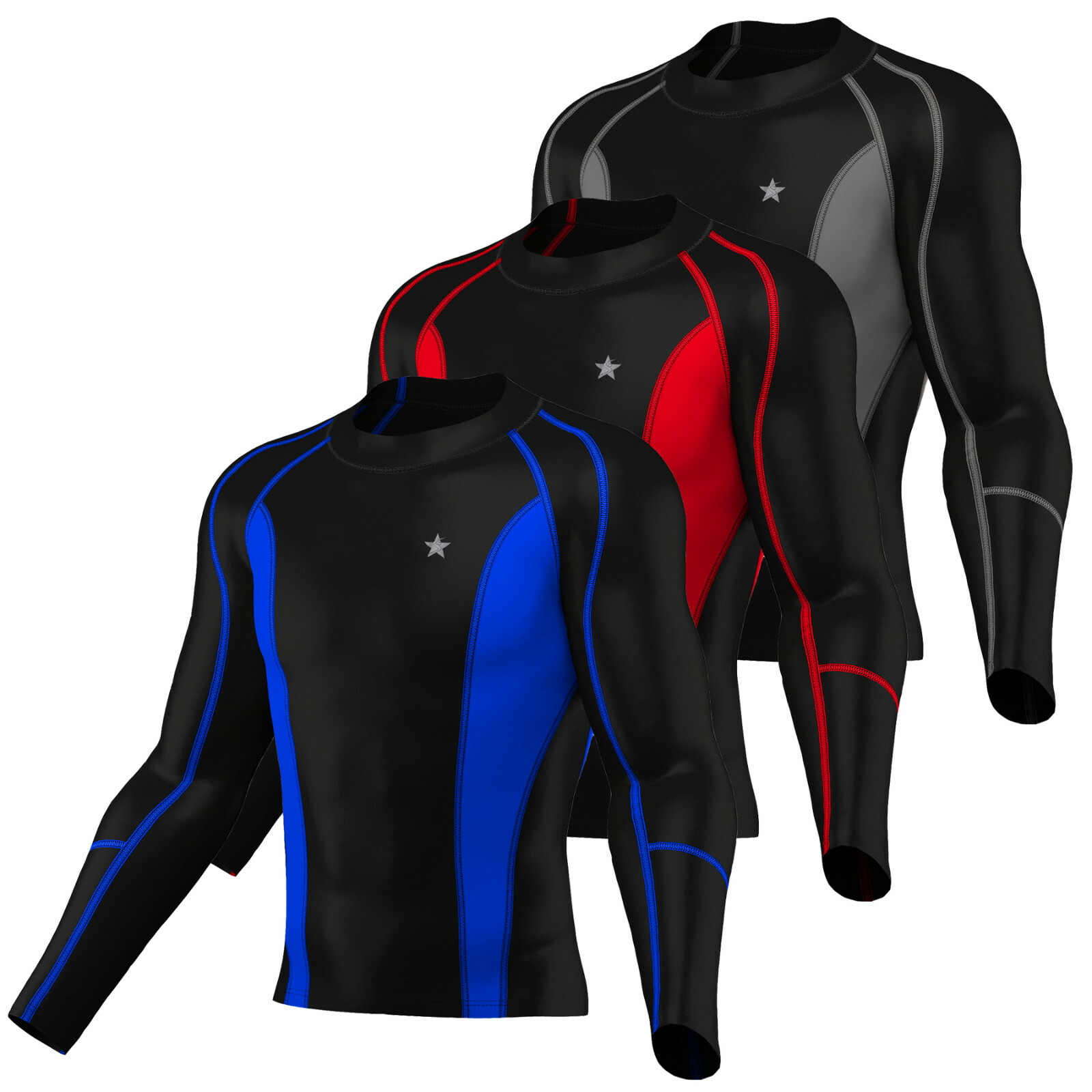 Mens Compression Armour Base Layer Top Long Sleeve Thermal Gym Sports Shirts gallery