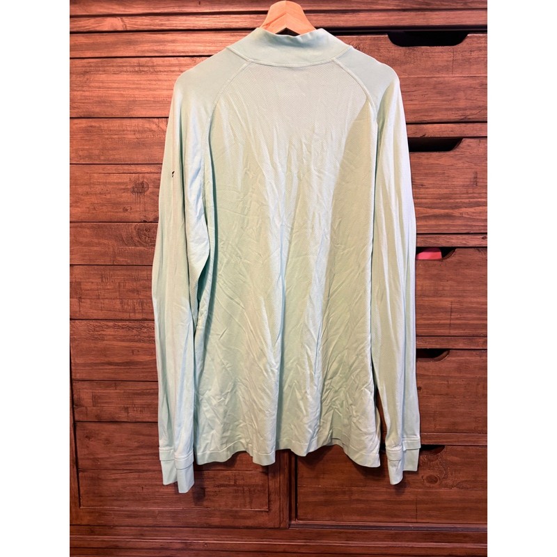 Fabletics Mens Quarter Zip Pullover Mint Green XXL Long Sleeve Athletic Top gallery