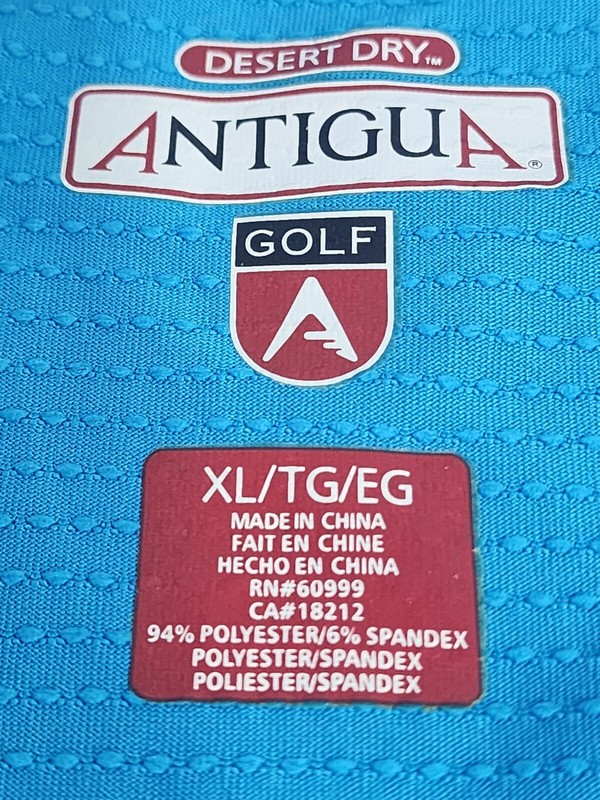 Antigua Desert Dry Golf 1/4 Zip Pullover w/Mesh Armpits Blue/Gray, Men's Size XL gallery