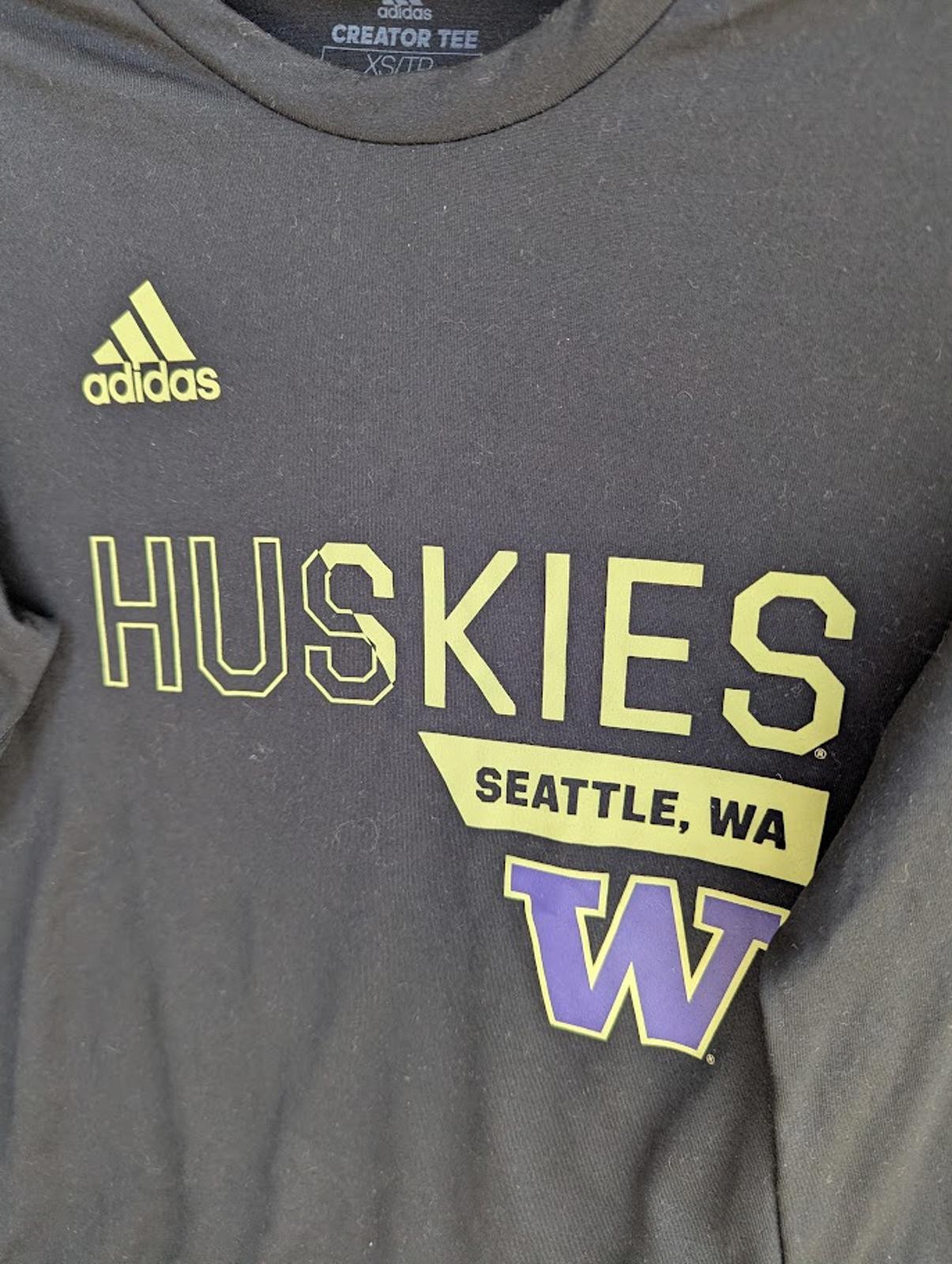 Adidas Washington Huskies Seattle Long Sleeve Creator Tee Shirt XS Performance gallery