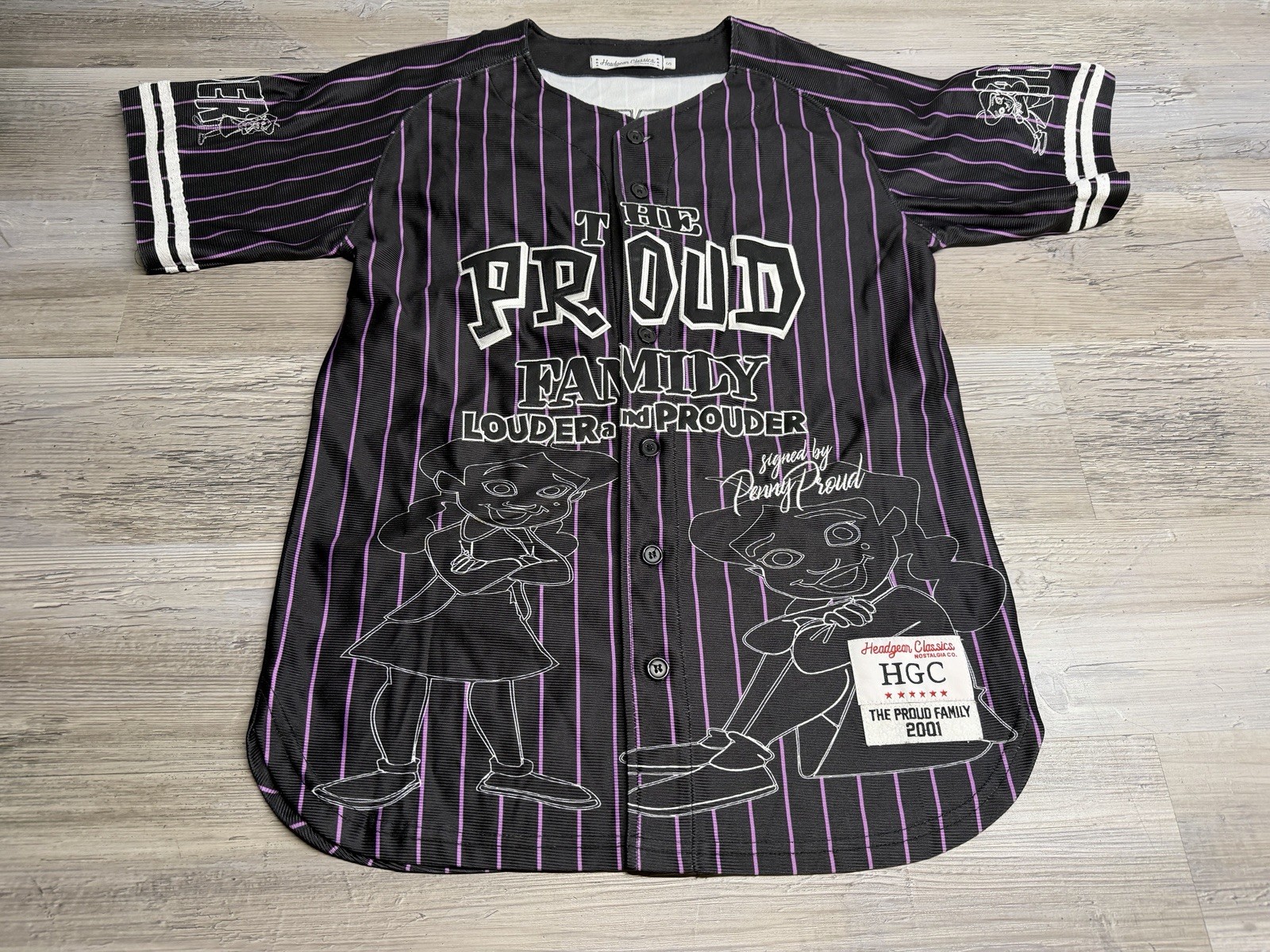 Headgear Classics Disney The Proud Family Patched Baseball Jersey Sz S Penny #1 gallery