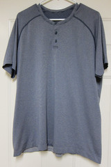Lululemon Men’s Short Sleeve Pull-Over Stretch Blue Striped Henley XXL