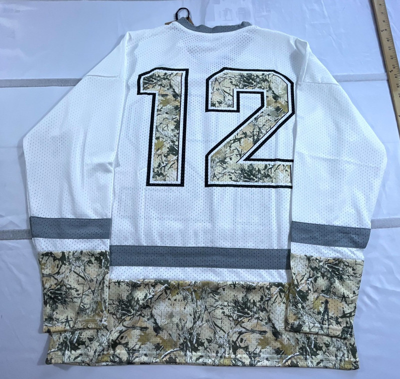 Broken Threads Jersey Mens Medium White Camouflage #12 Mesh V Neck Football gallery