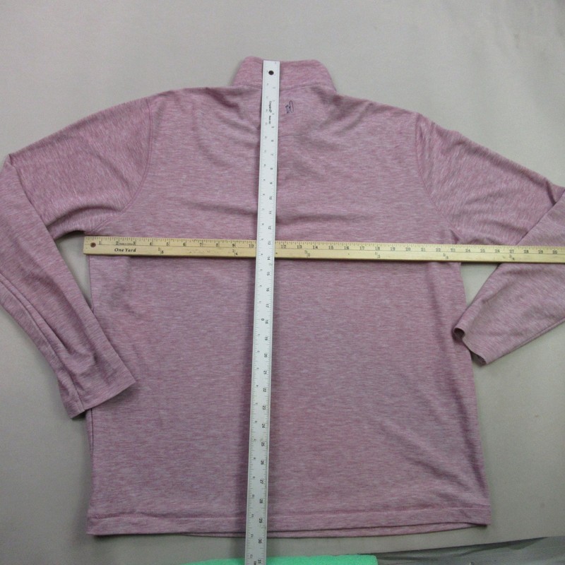 Johnnie-O Men's XL Quarter Zip Activewear Pullover Heathered Red Purple Top gallery