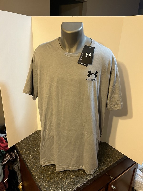 Under Armour Freedom Men's T-Shirt Gray XXL - Cotton Poly - NWT gallery