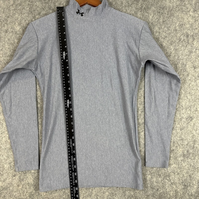 Under Armour Base Layer Compression Shirt Mens M Gray Warm Mock Neck Sports gallery
