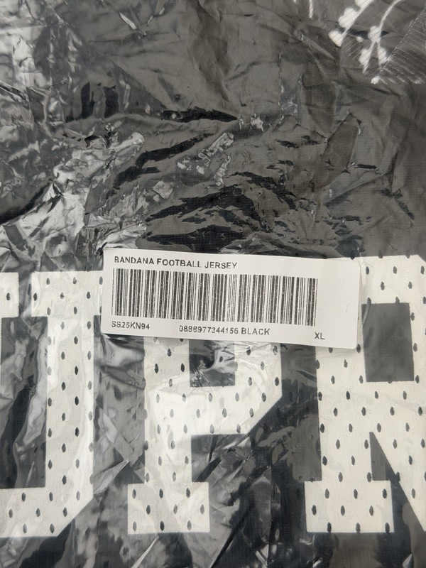 Supreme Bandana Football Jersey Black SS25 Brand New Extra Large (XL) gallery