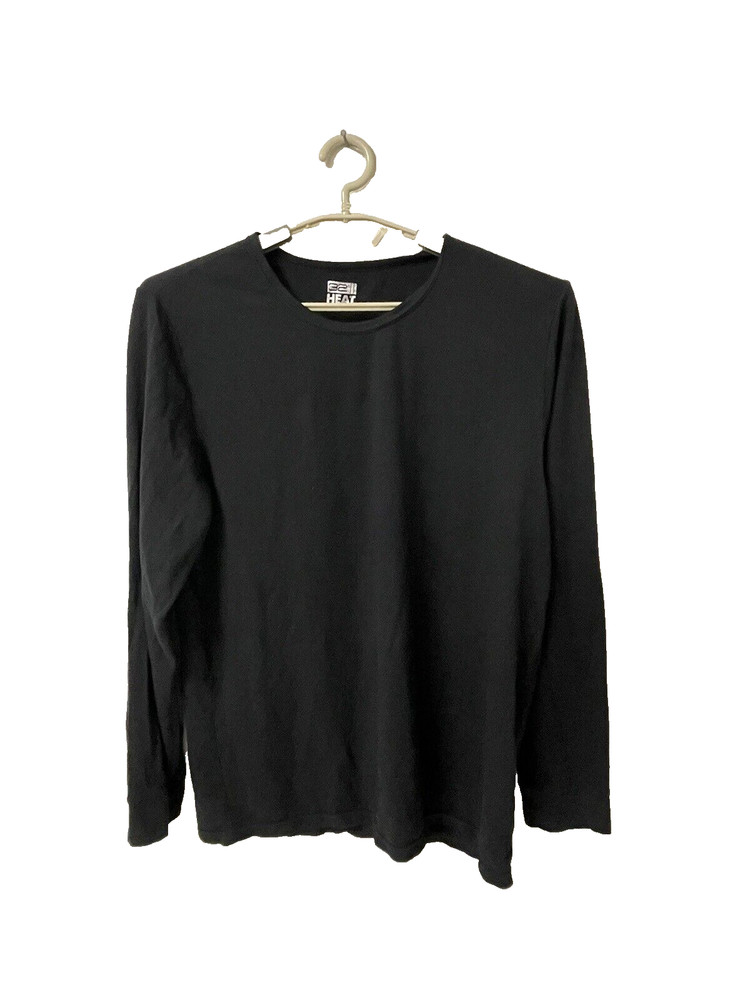 NEW 32 Degrees Heat t Shirt Mens M 42x26 32"Slv solid Black Long sleeve Lightwt