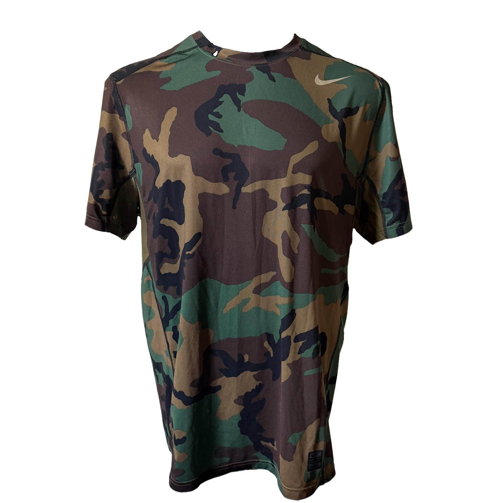 Nike Pro Combat Hypercool Woodland Camo Shirt Men's XL Fitted Dri-Fit Athletic gallery