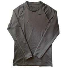 Nike Pro Hyperwarm Gray Fitted Compression Active Long Sleeve Shirt Mens Small