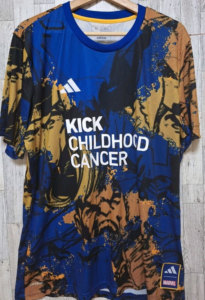 Adidas x Marvel Kick Childhood Cancer MLS Soccer Football Jersey Mens SZ XL