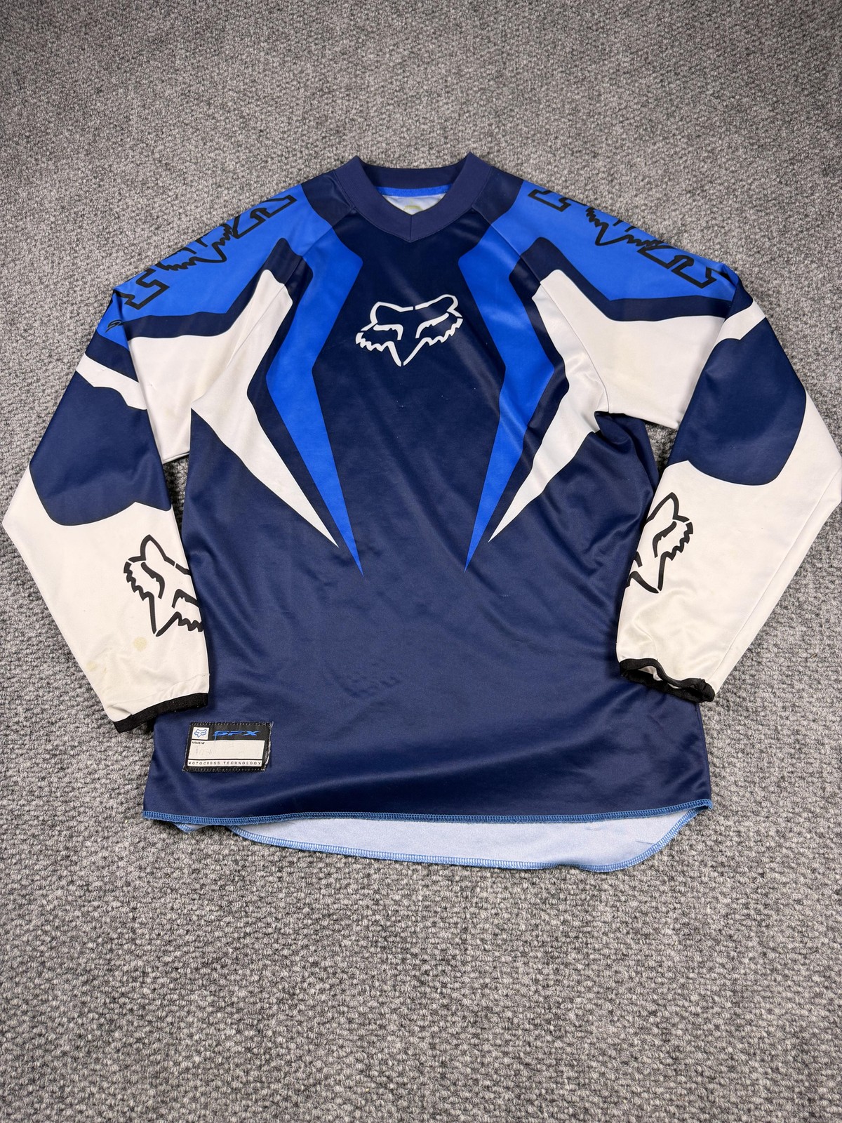 Fox Racing Jersey Shirt Mens Large Blue Long Sleeve Motocross MX Riding gallery