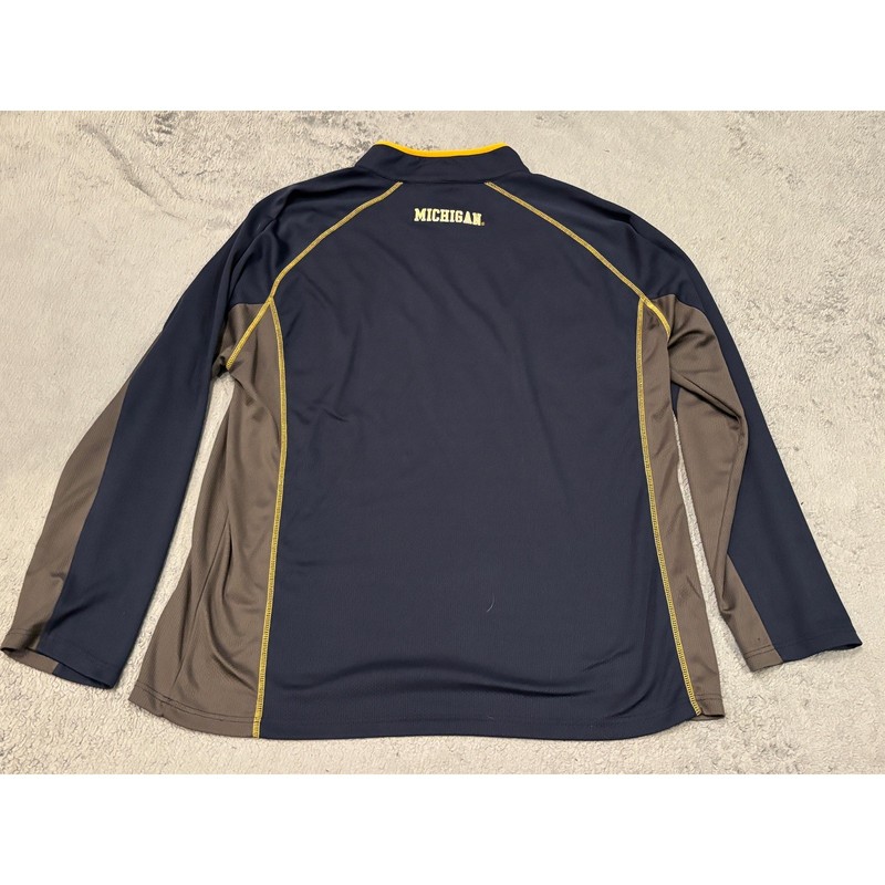 Profile Michigan Wolverines 1/4 Zip Pullover Mens 2XLT Navy Blue Big & Tall NCAA gallery