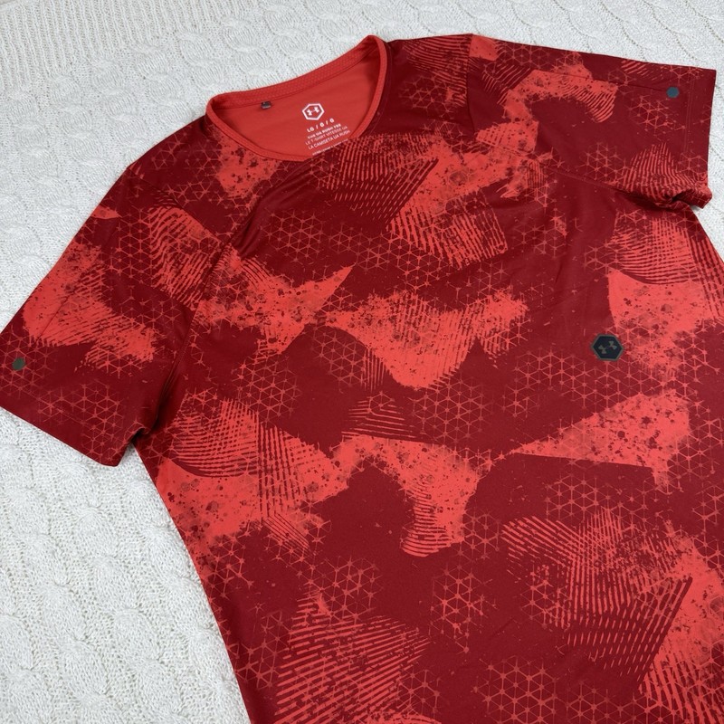 Under Armour UA Rush Tee Shirt Mens Large Red Orange HeatGear Athletic Celliant gallery