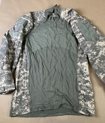 Massif Army Combat Shirt Mens XL Green Gray Camo ACU Long Sleeve Mock Neck