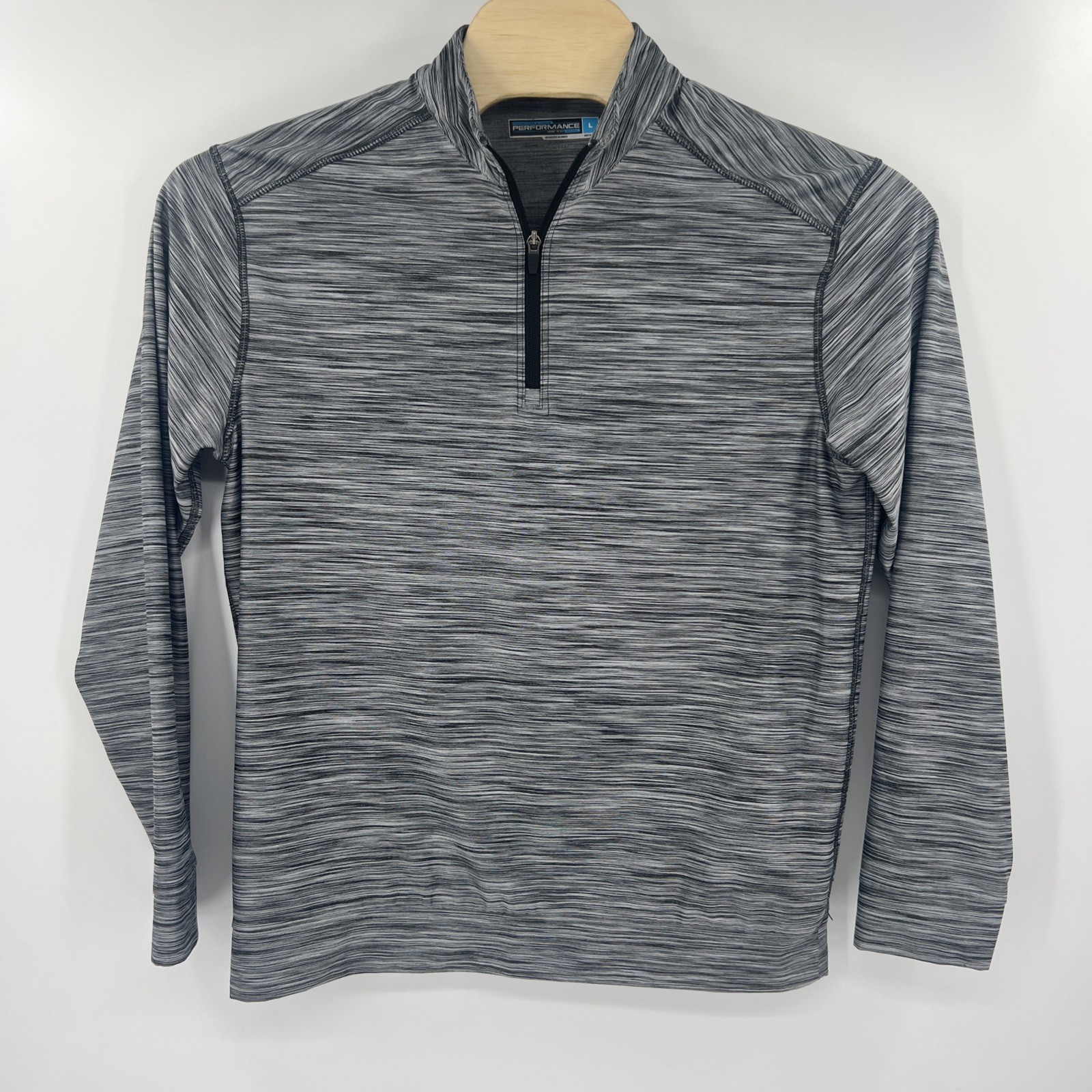 RoundTree & Yorke Performance Men’s Golf 1/4 Zip Black Long Sleeve Size Large gallery