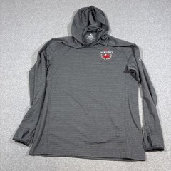 Kuhl Engineered AirKuhl Hoodie Mens M Grey Lightweight Hiking Thumb Holes *Logo