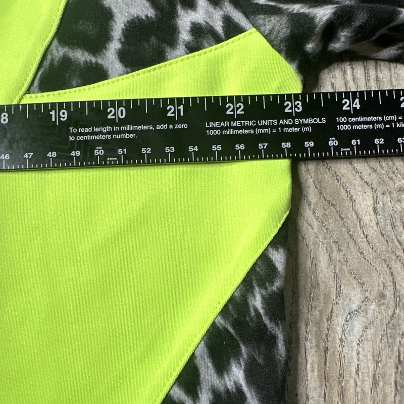 EPTM Leopard Print Neon Yellow Long Sleeve Top, Size XL, New NB1 gallery