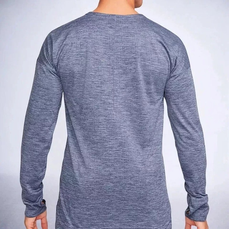 Nike YOGA Dri-Fit Long Sleeve Mens XL Thunder Blue Knit Stretch FB7775-437 NEW gallery