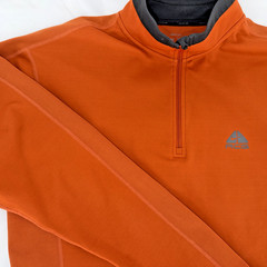 VTG Nike ACG Mens 1/4 Zip Pullover Orange Long Sleeve Shirt Logo Sz M Hiking