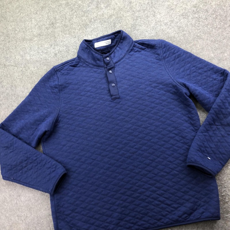 Holderness & Bourne Pullover Mens Large Blue Snap Mock Neck Long Sleeve Golf Top gallery
