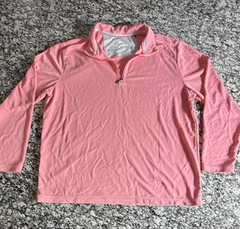 Tommy Bahama Pink 1/4 Zip Mock Neck Pullover XL TENCEL Lyocell Polyester
